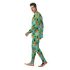 Slice Tropical Pineapple Print Men's Pajamas-grizzshop