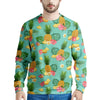 Slice Tropical Pineapple Print Men's Sweatshirt-grizzshop