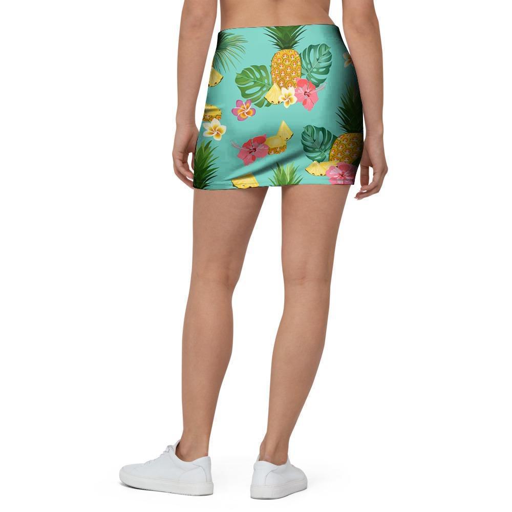 Slice Tropical Pineapple Print Mini Skirt-grizzshop