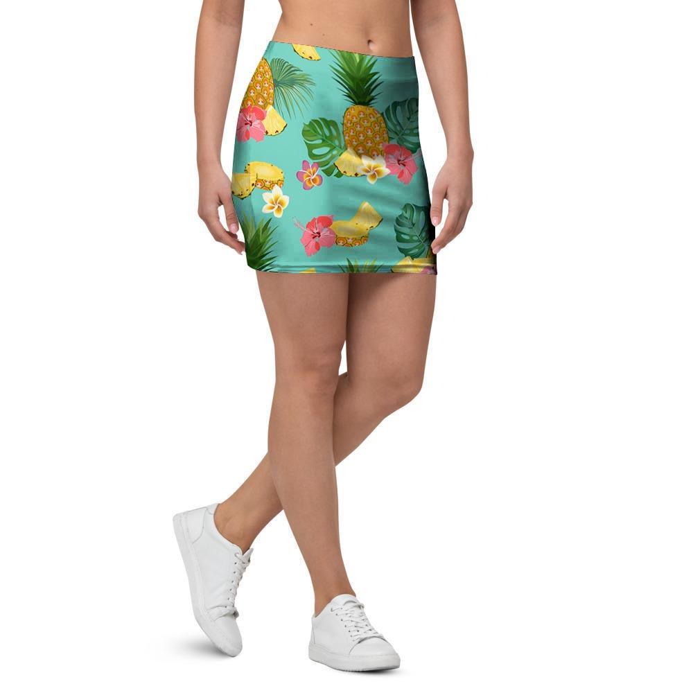 Slice Tropical Pineapple Print Mini Skirt-grizzshop