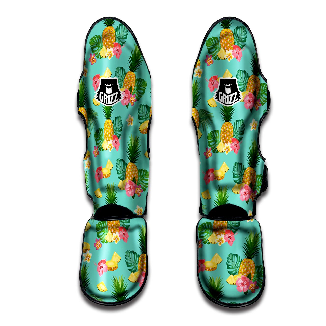 Slice Tropical Pineapple Print Muay Thai Shin Guard-grizzshop