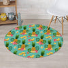 Slice Tropical Pineapple Print Round Rug-grizzshop