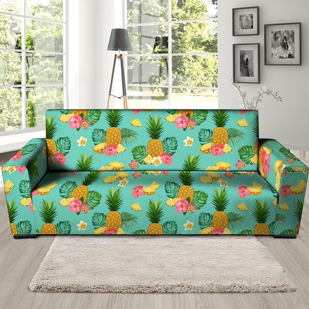 Slice Tropical Pineapple Print Sofa Cover-grizzshop