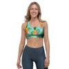 Slice Tropical Pineapple Print Sports Bra-grizzshop