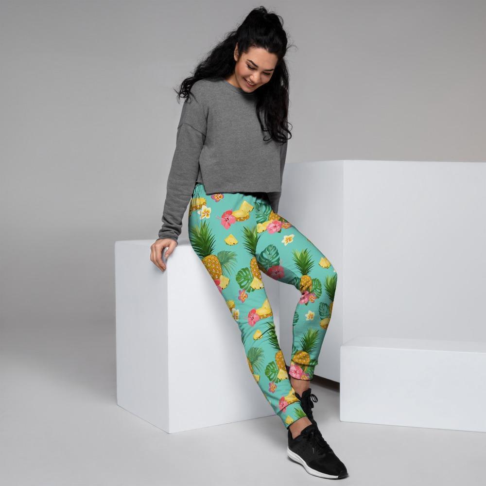 Slice Tropical Pineapple Print Women's Joggers-grizzshop