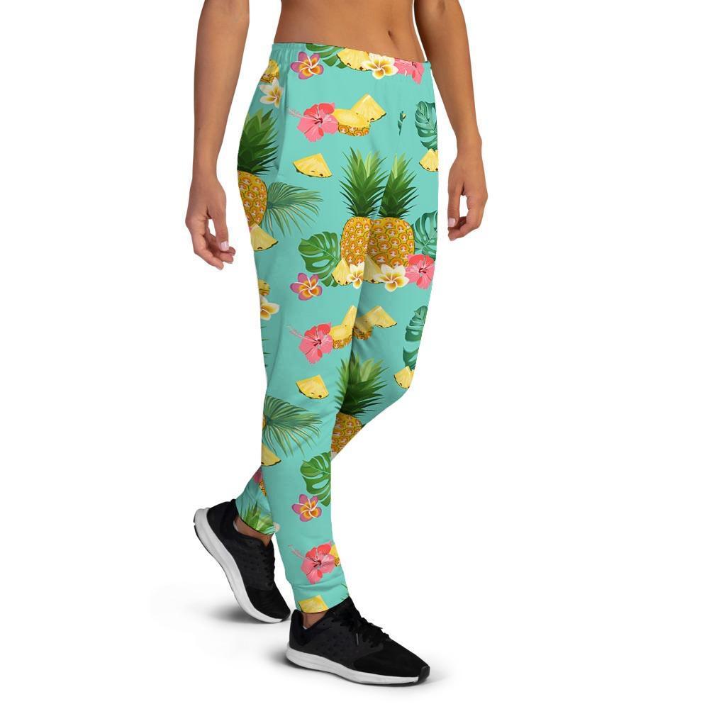 Slice Tropical Pineapple Print Women's Joggers-grizzshop