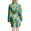 Slice Tropical Pineapple Print Women's Robe-grizzshop