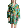 Slice Tropical Pineapple Print Women's Robe-grizzshop