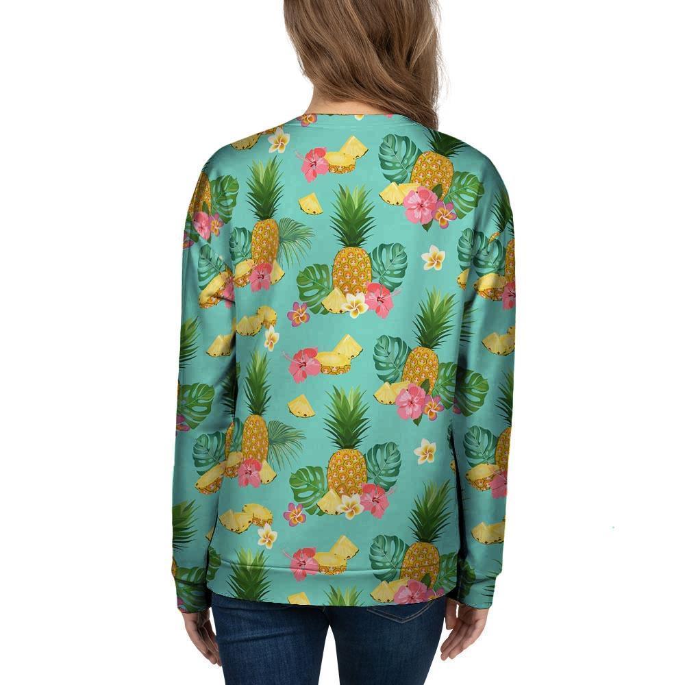 Slice Tropical Pineapple Print Women's Sweatshirt-grizzshop