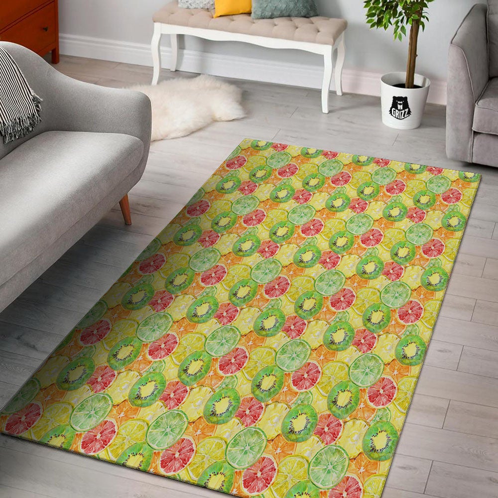 Slices Fruit Orange Print Pattern Floor Mat-grizzshop