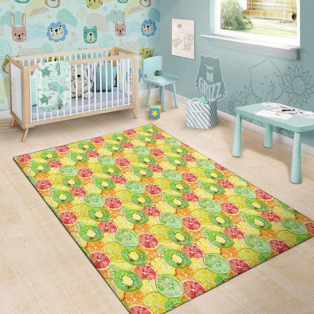 Slices Fruit Orange Print Pattern Floor Mat-grizzshop