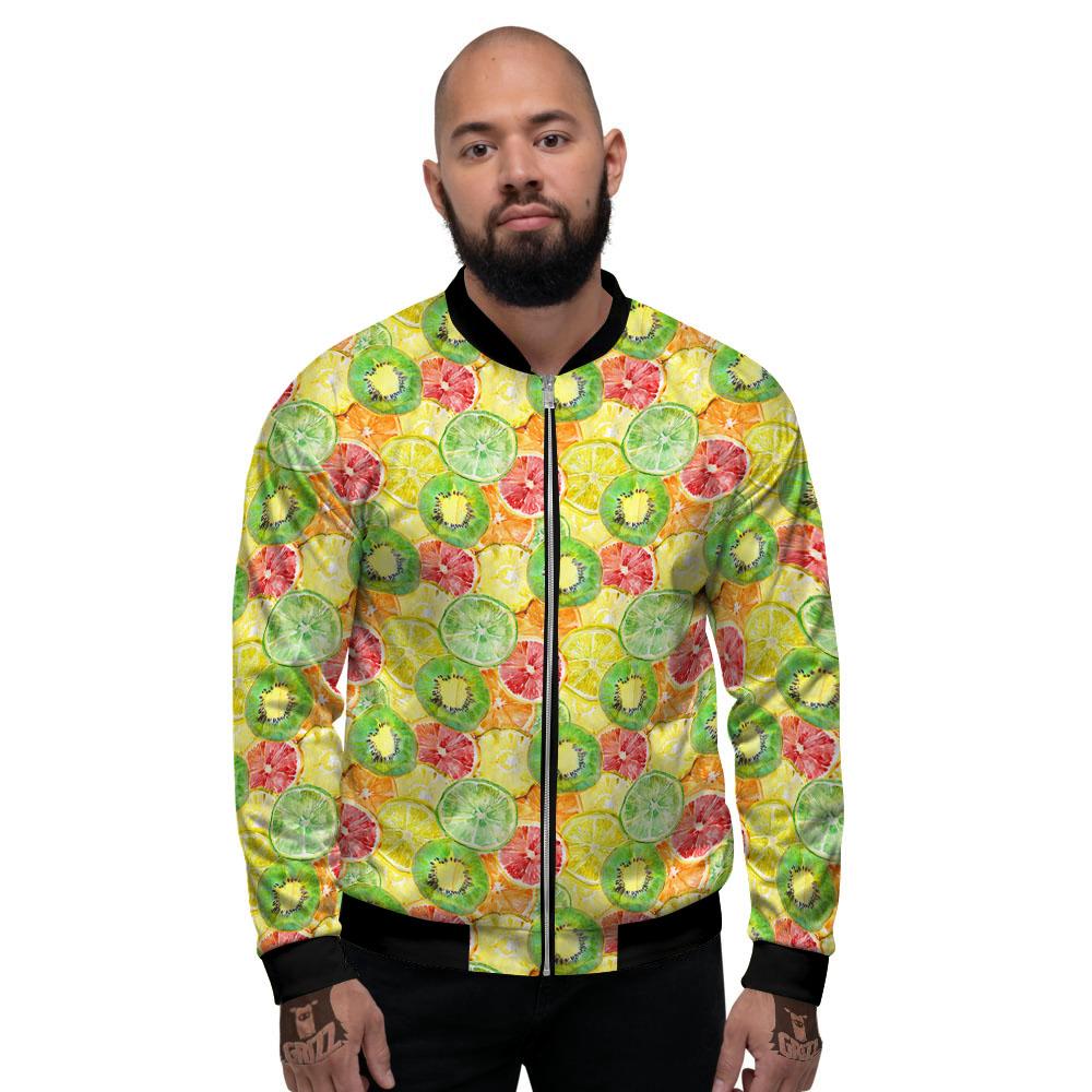 Slices Fruit Orange Print Pattern Men's Bomber Jacket-grizzshop