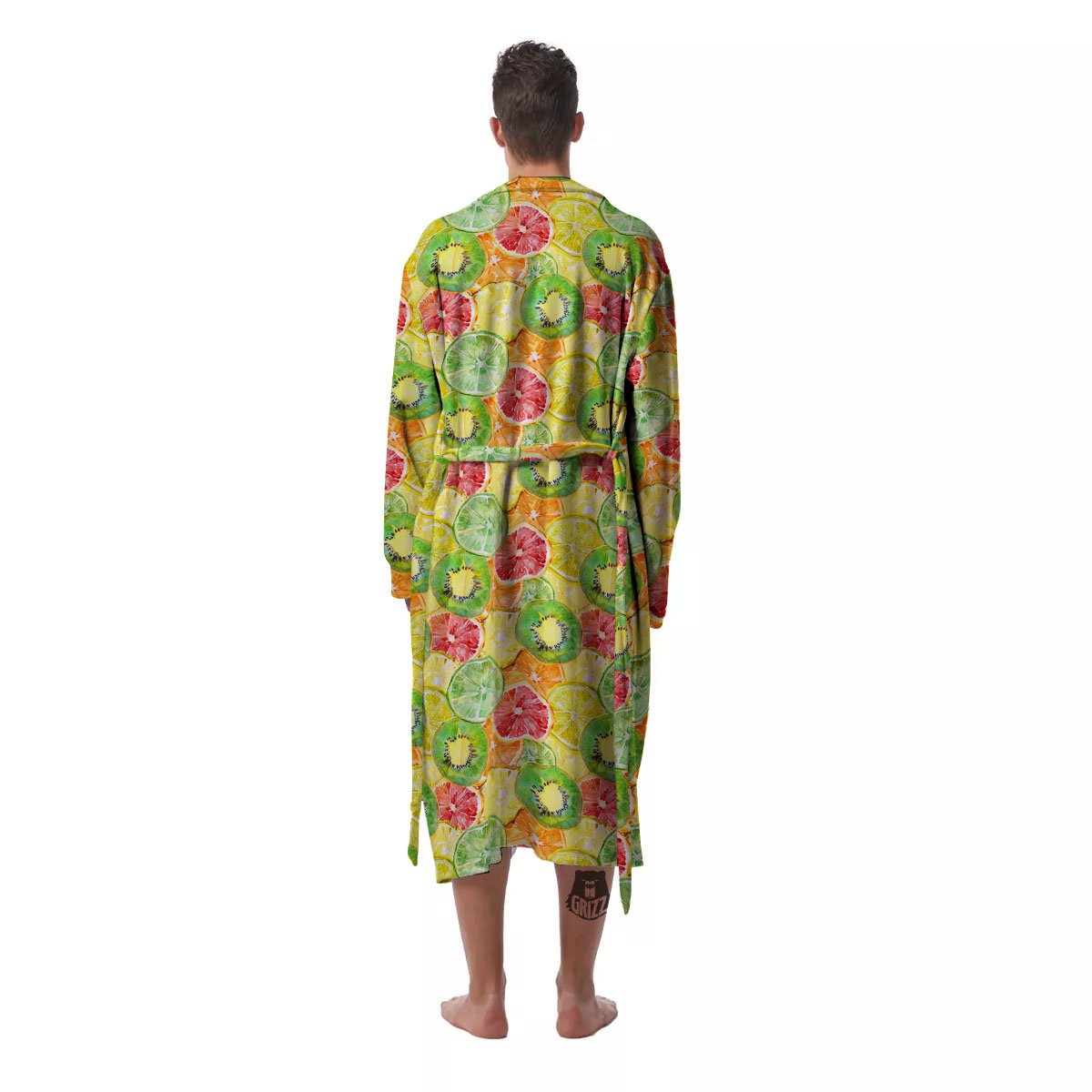 Slices Fruit Orange Print Pattern Men's Robe-grizzshop