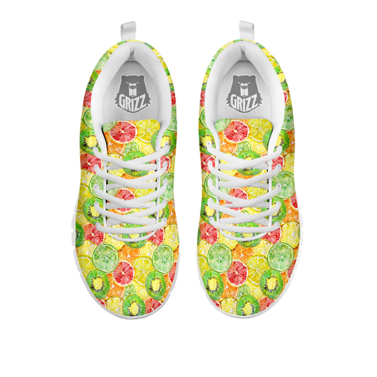 Slices Fruit Orange Print Pattern White Sneaker-grizzshop
