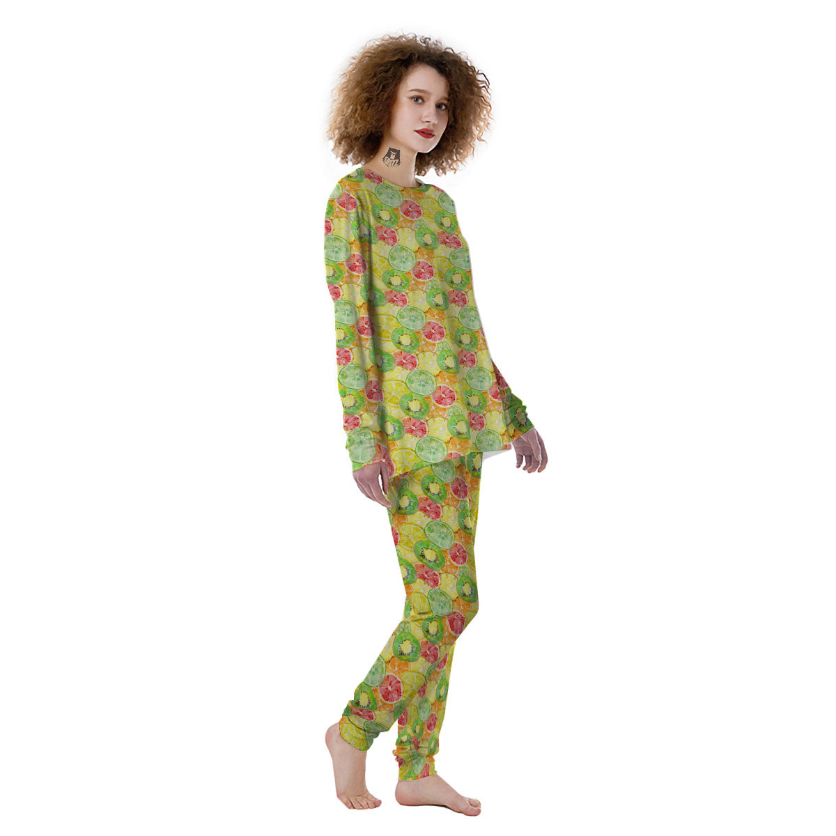 Slices Fruit Orange Print Pattern Women's Pajamas-grizzshop