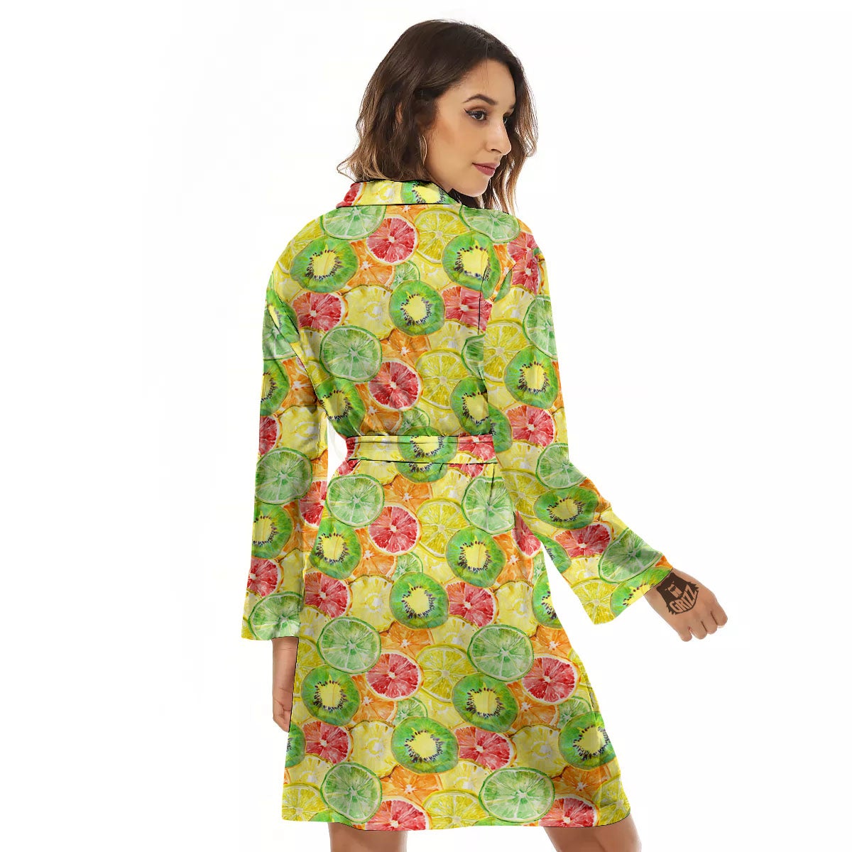 Slices Fruit Orange Print Pattern Women's Robe-grizzshop