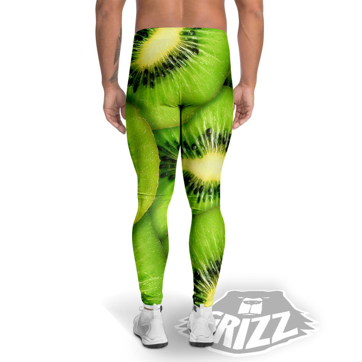 Slices Kiwi Print Men's Leggings-grizzshop