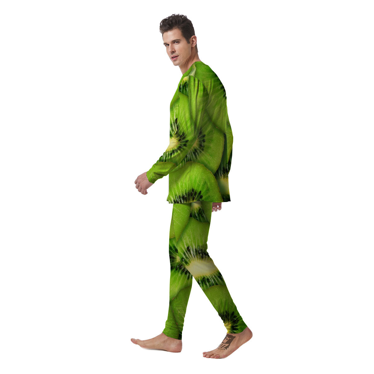 Slices Kiwi Print Men's Pajamas-grizzshop