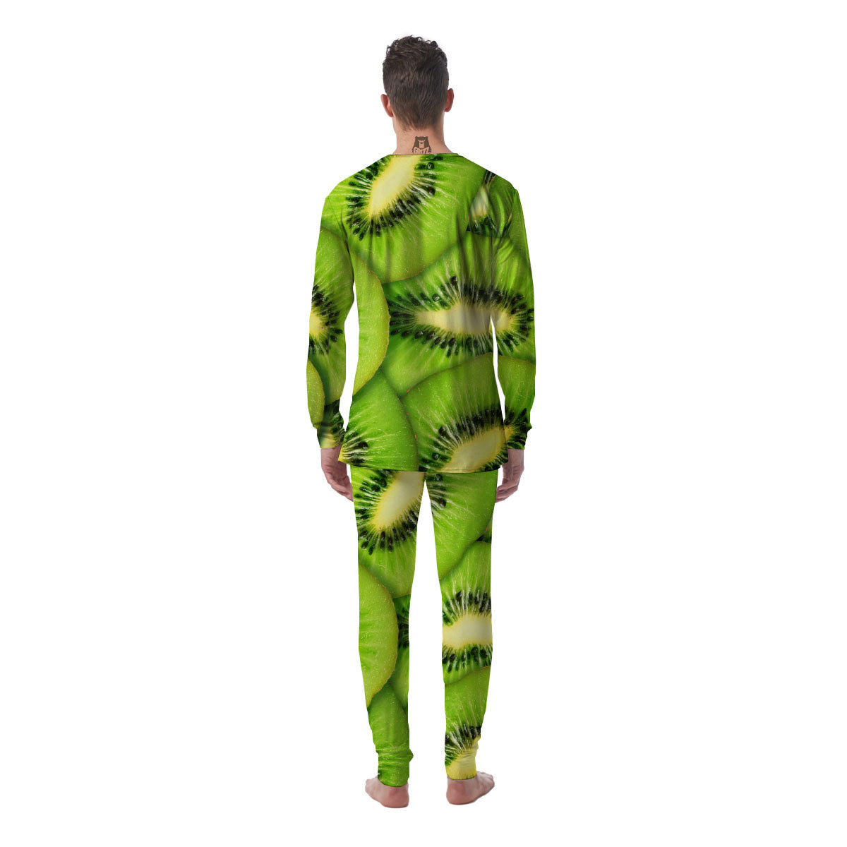 Slices Kiwi Print Men's Pajamas-grizzshop
