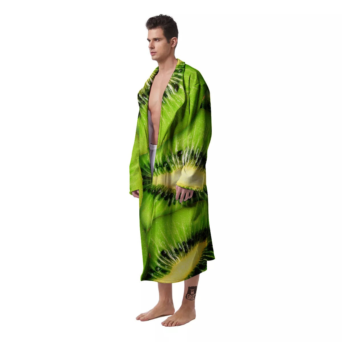 Slices Kiwi Print Men's Robe-grizzshop