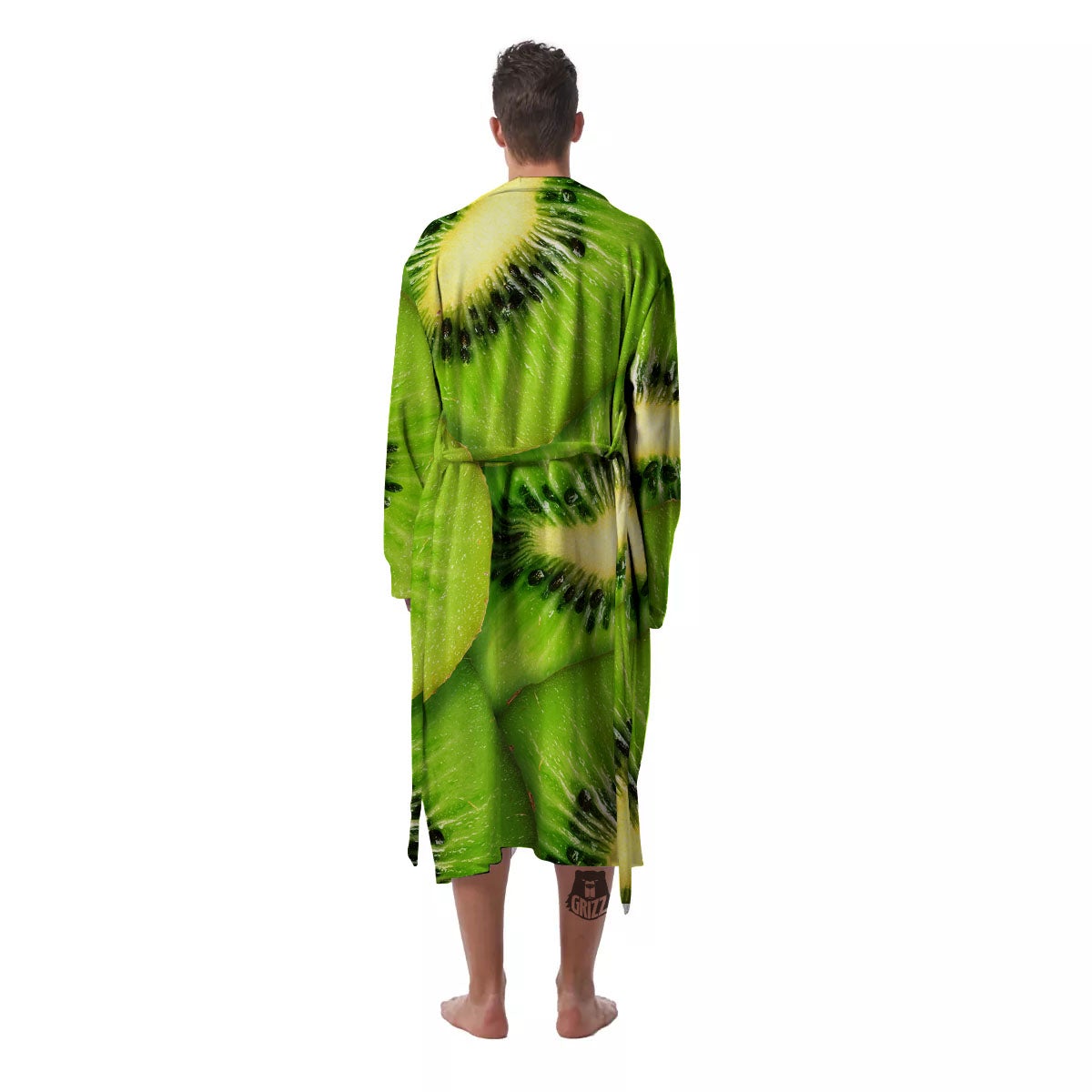 Slices Kiwi Print Men's Robe-grizzshop