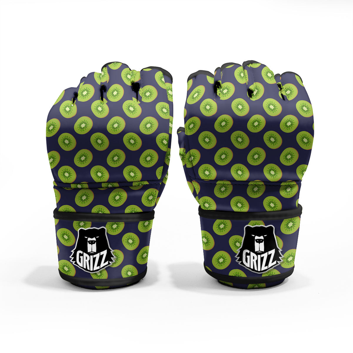 Slices Kiwi Print Pattern MMA Gloves-grizzshop