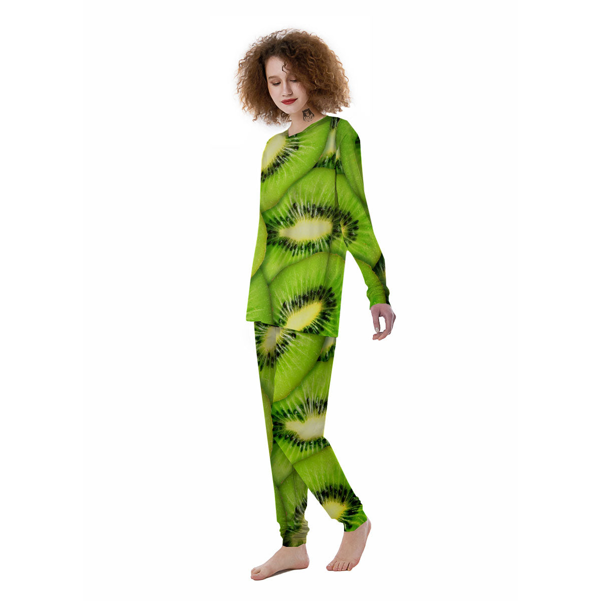 Slices Kiwi Print Women's Pajamas-grizzshop