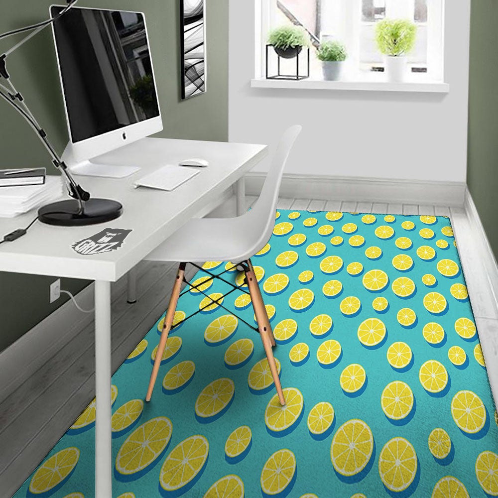 Slices Lemon Print Pattern Floor Mat-grizzshop