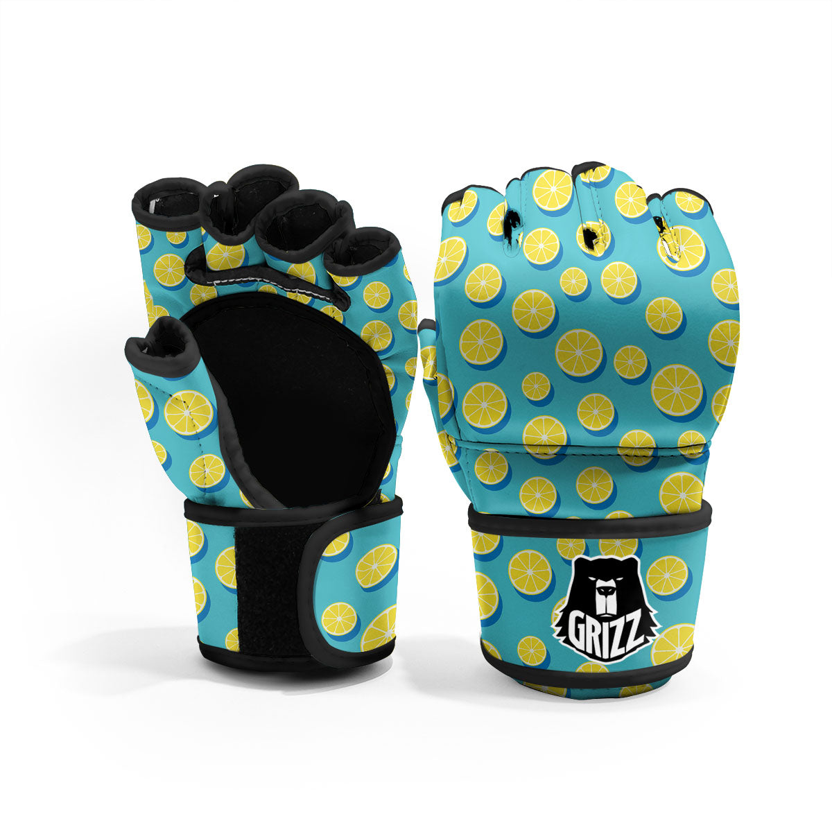 Slices Lemon Print Pattern MMA Gloves-grizzshop