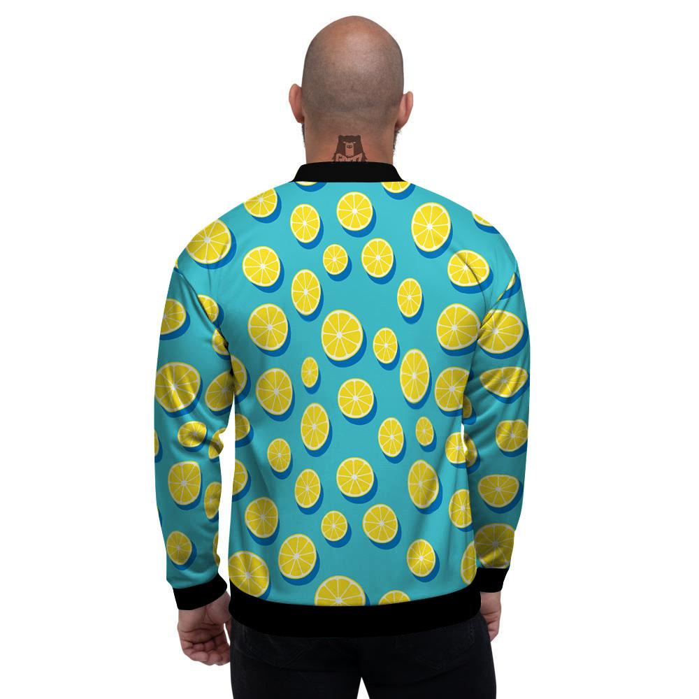 Slices Lemon Print Pattern Men's Bomber Jacket-grizzshop