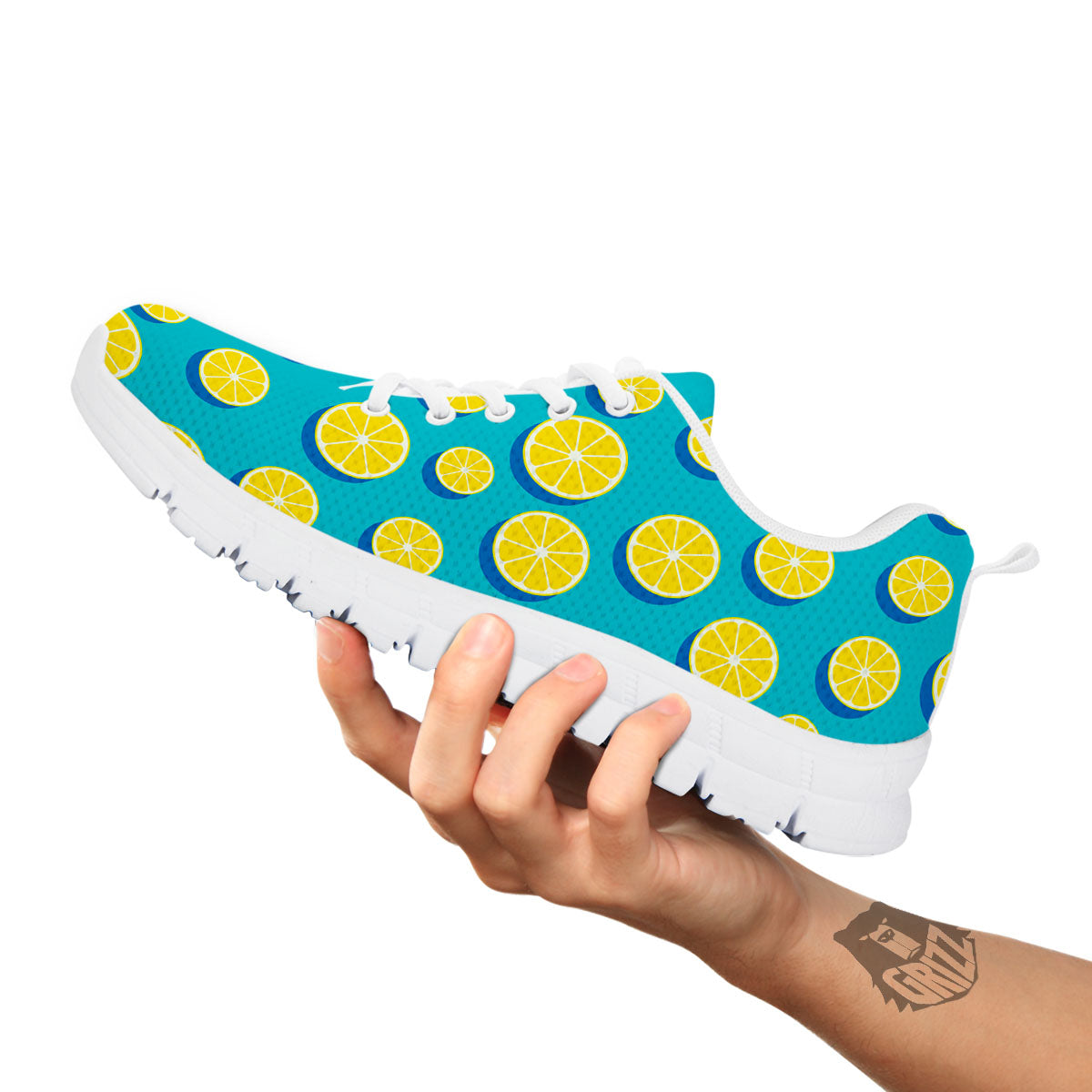 Slices Lemon Print Pattern White Sneaker-grizzshop