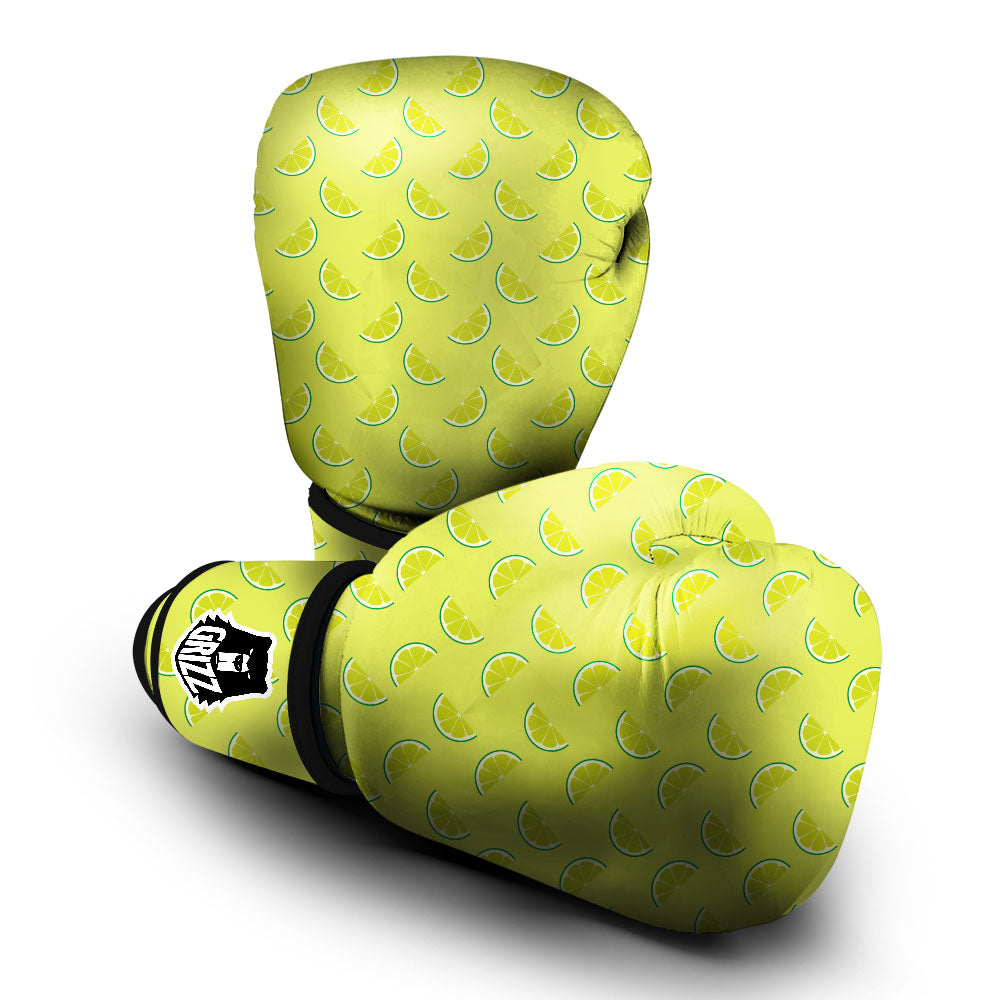 Slices Lime Green Print Pattern Boxing Gloves-grizzshop