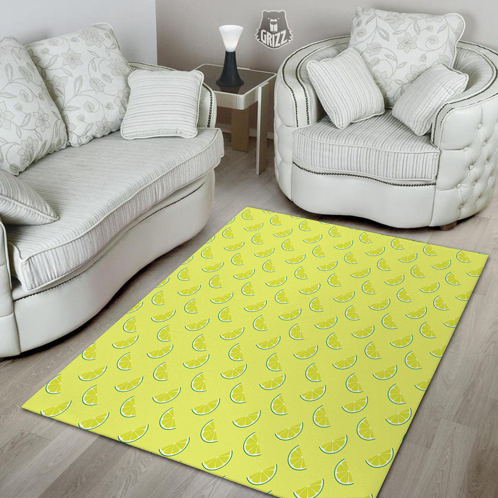 Slices Lime Green Print Pattern Floor Mat-grizzshop
