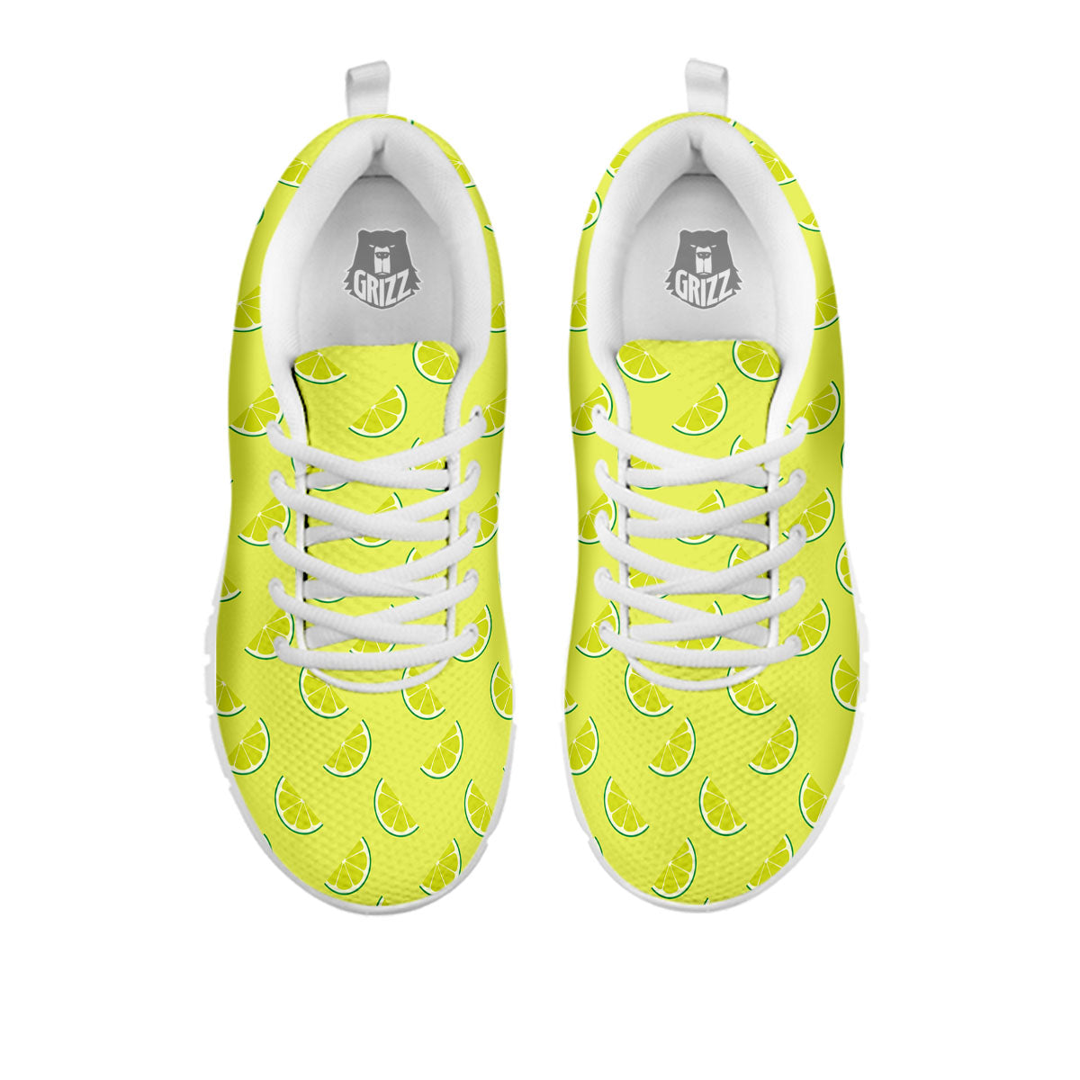 Slices Lime Green Print Pattern White Sneaker-grizzshop