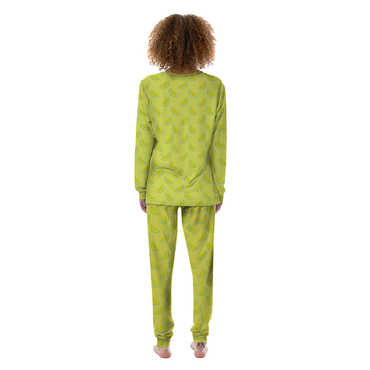 Slices Lime Green Print Pattern Women's Pajamas-grizzshop