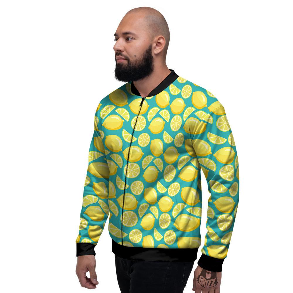 Slices Lime Print Pattern Men's Bomber Jacket-grizzshop