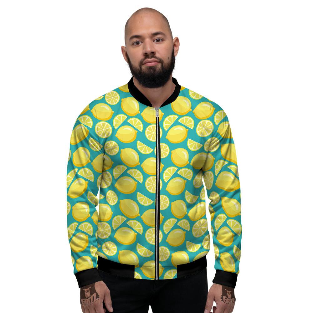 Slices Lime Print Pattern Men's Bomber Jacket-grizzshop