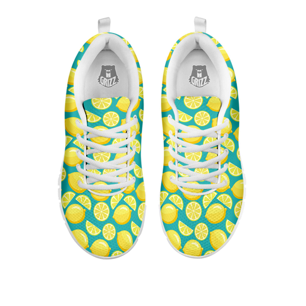 Slices Lime Print Pattern White Sneaker-grizzshop