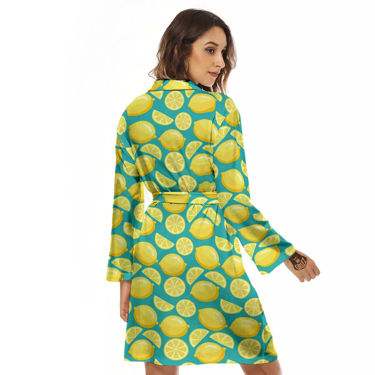 Slices Lime Print Pattern Women's Robe-grizzshop
