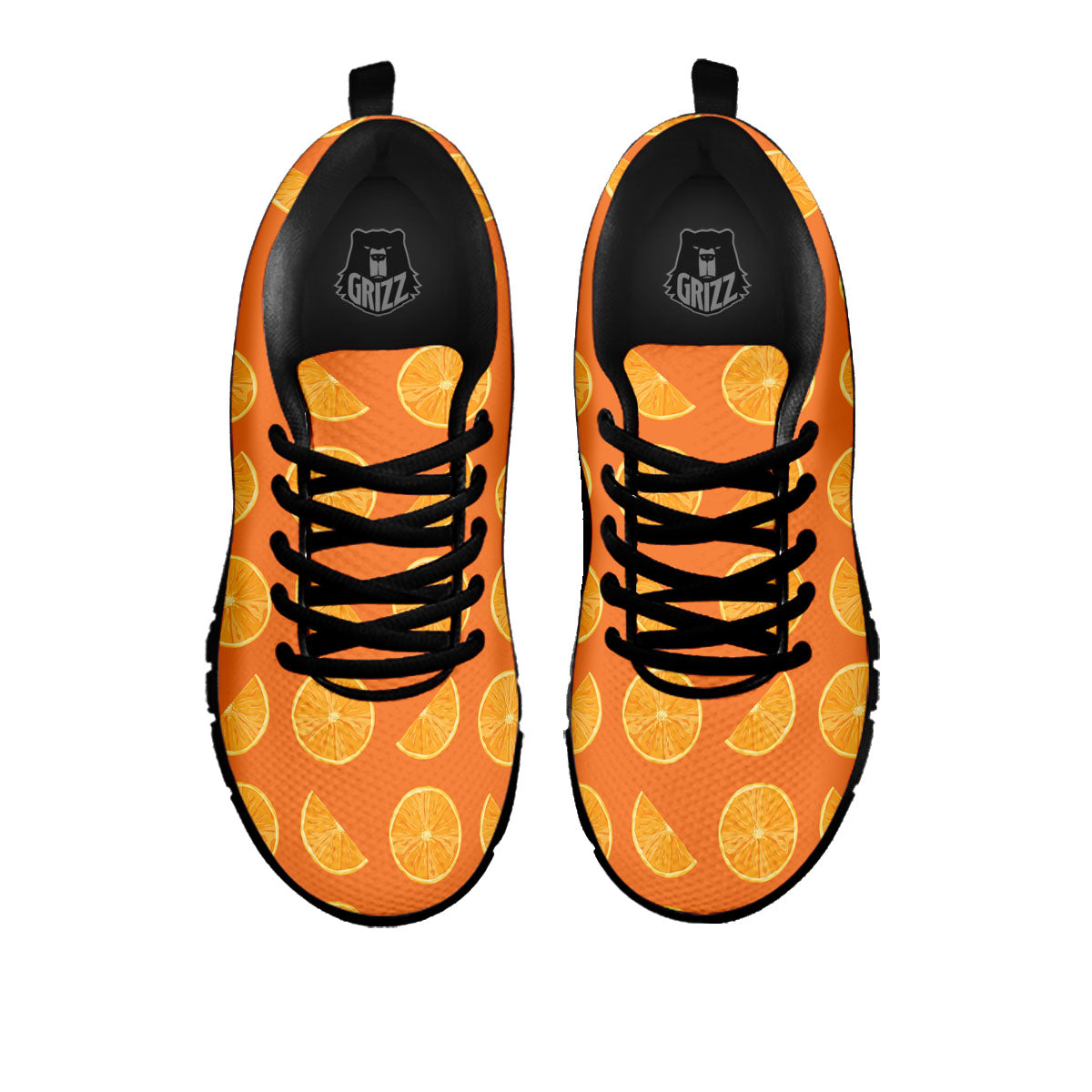 Slices Orange Print Pattern Black Sneaker-grizzshop