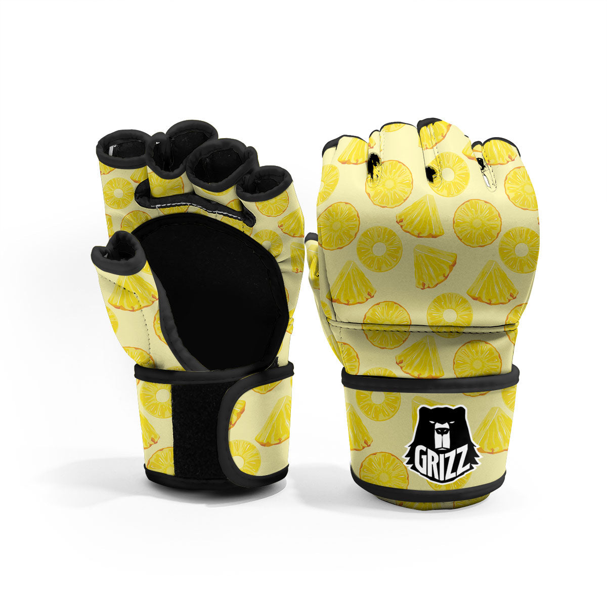 Slices Pineapple Print Pattern MMA Gloves-grizzshop