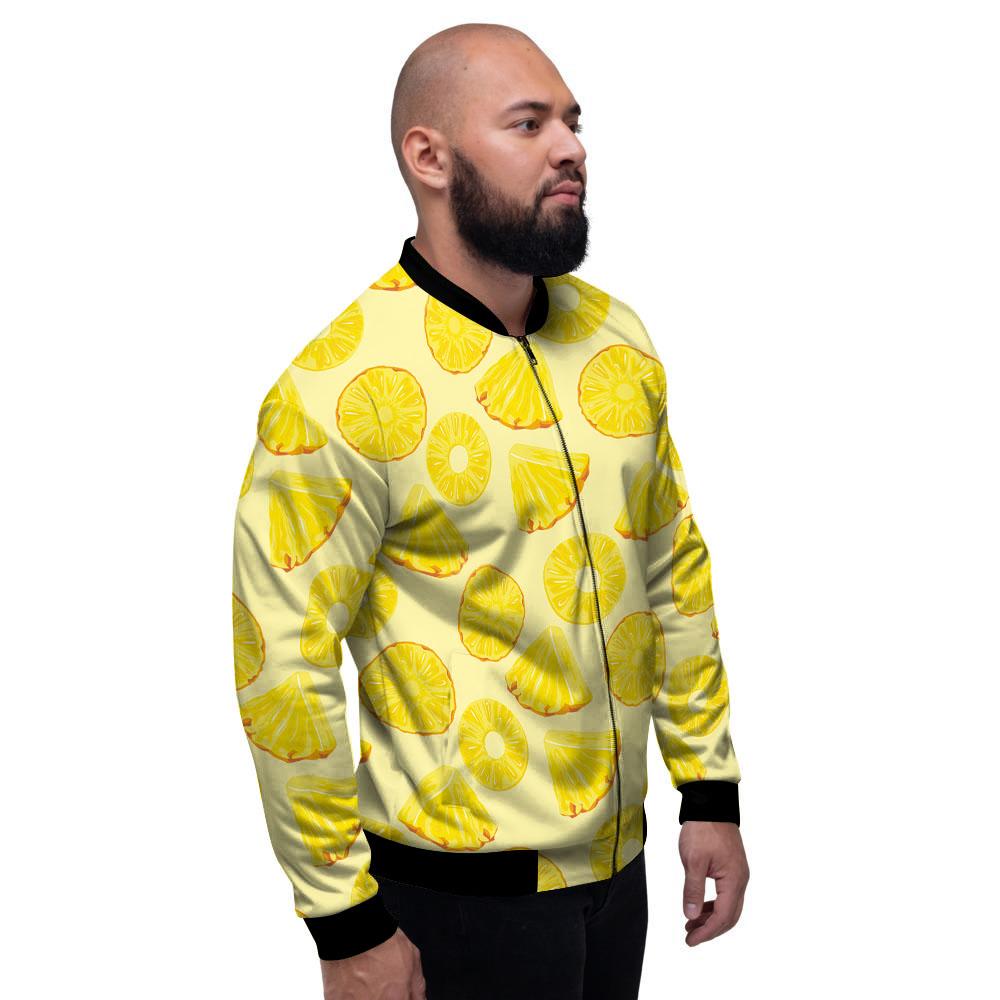 Slices Pineapple Print Pattern Men's Bomber Jacket-grizzshop