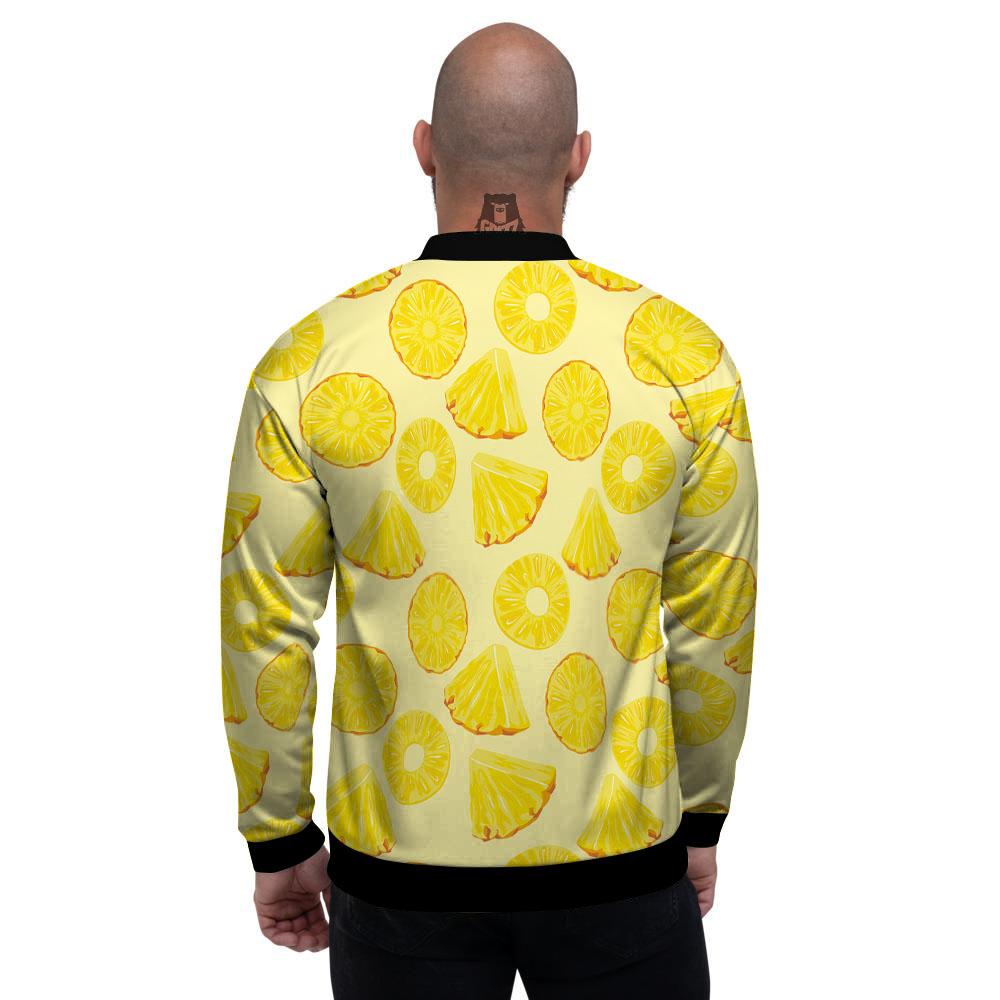 Slices Pineapple Print Pattern Men's Bomber Jacket-grizzshop