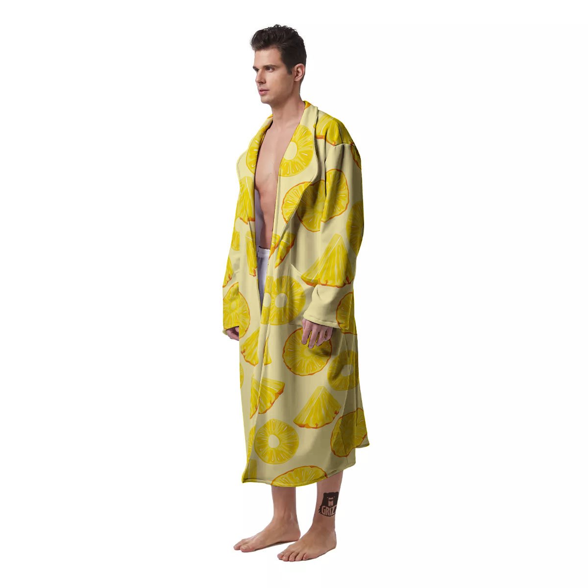 Slices Pineapple Print Pattern Men's Robe-grizzshop