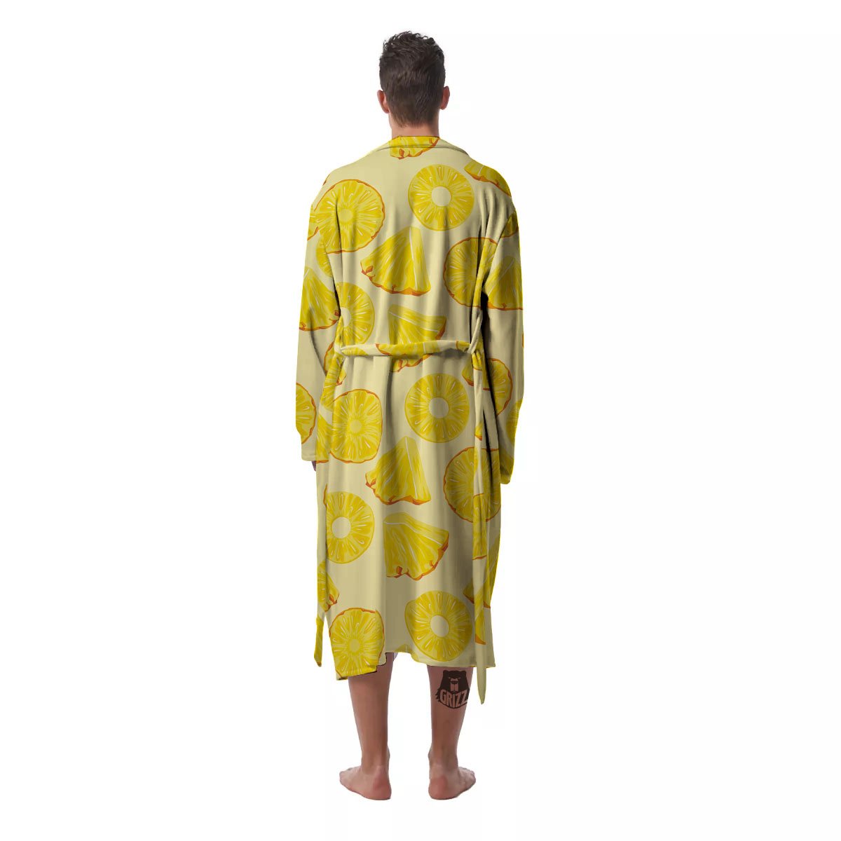 Slices Pineapple Print Pattern Men's Robe-grizzshop