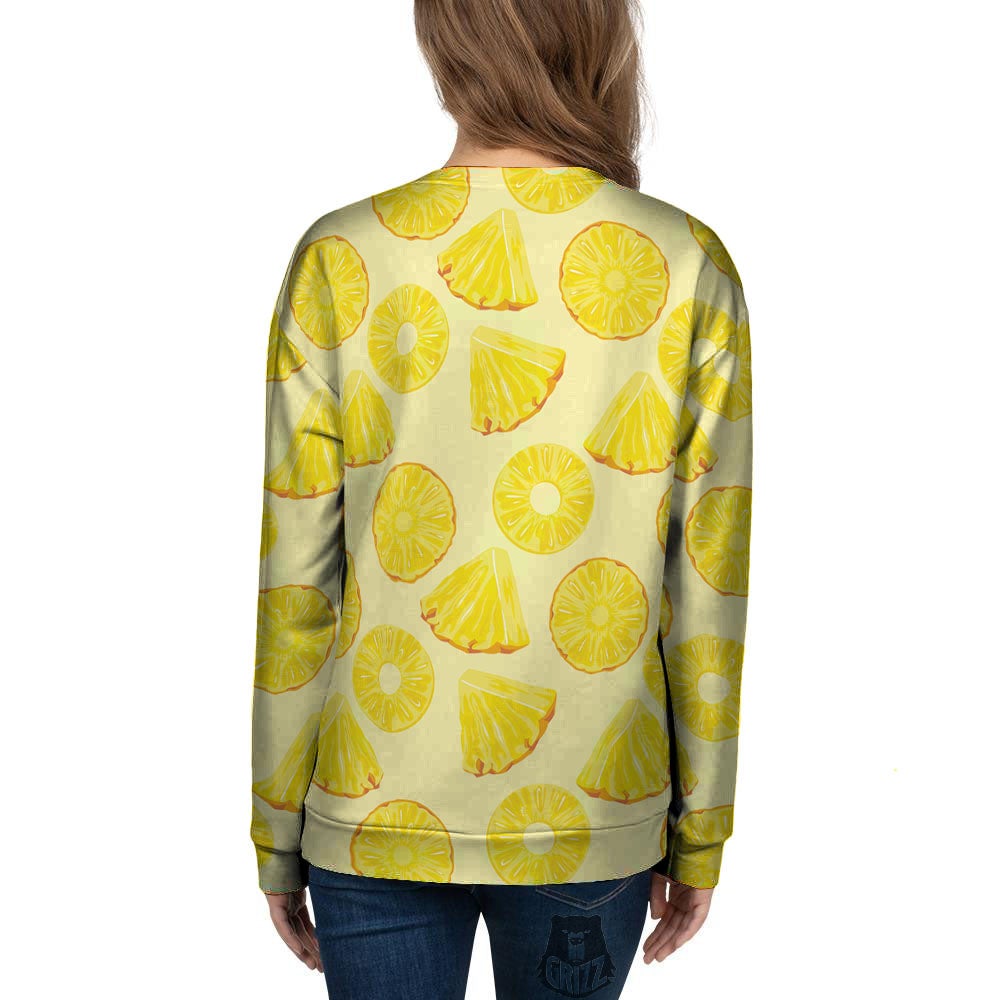Slices Pineapple Print Pattern Women's Sweatshirt-grizzshop