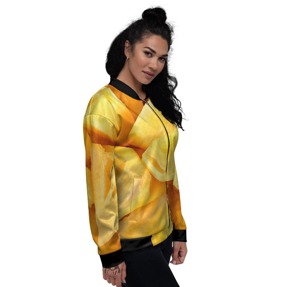 Slices Pineapple Print Women's Bomber Jacket-grizzshop