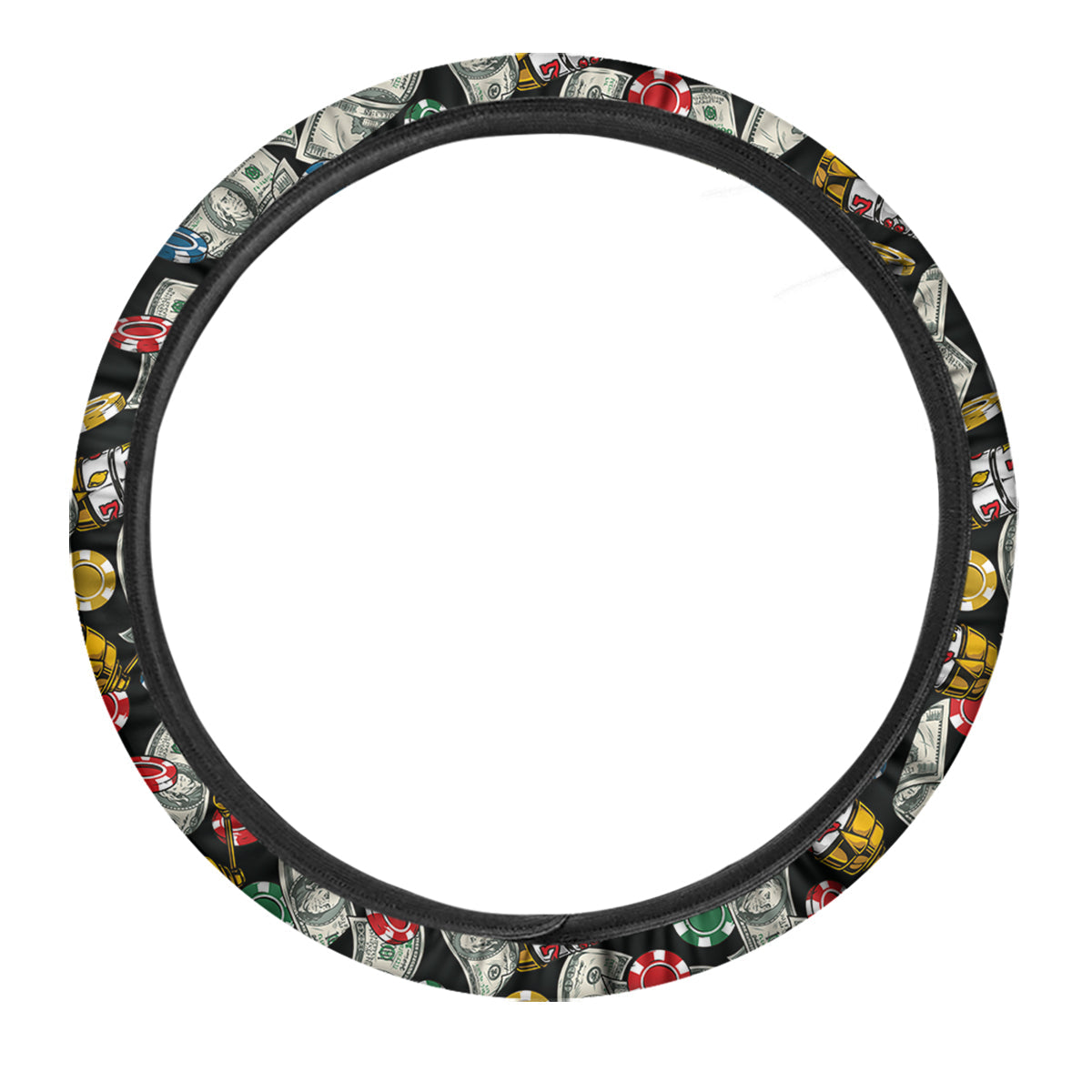 Slot Machines Casino Print Pattern Car Steering Wheel Cover-grizzshop