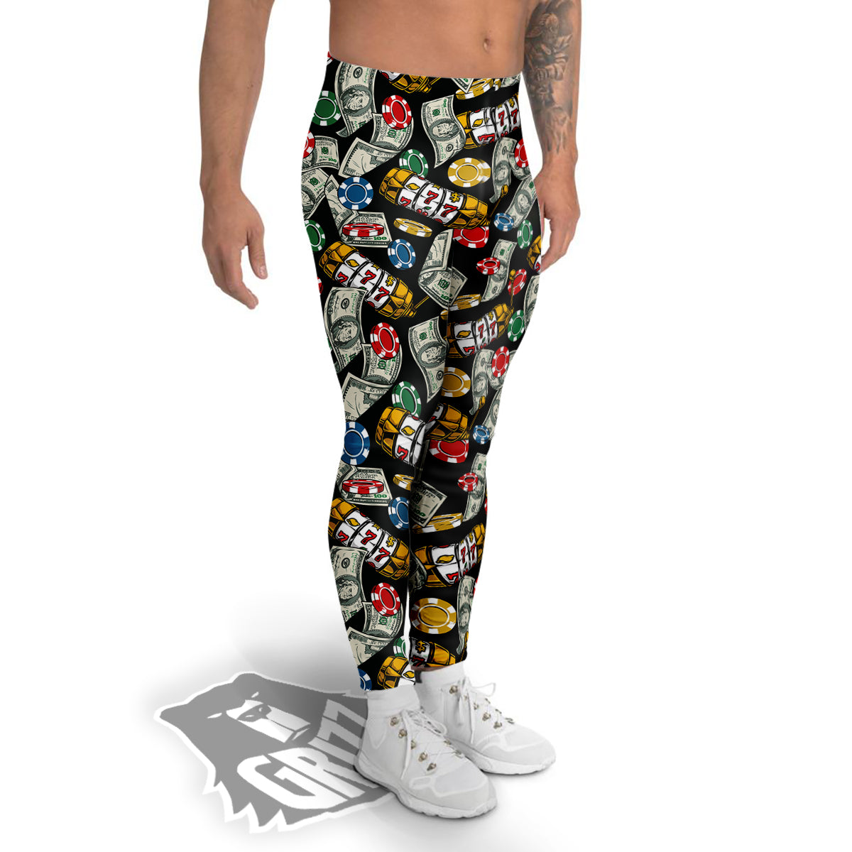 Slot Machines Casino Print Pattern Men's Leggings-grizzshop