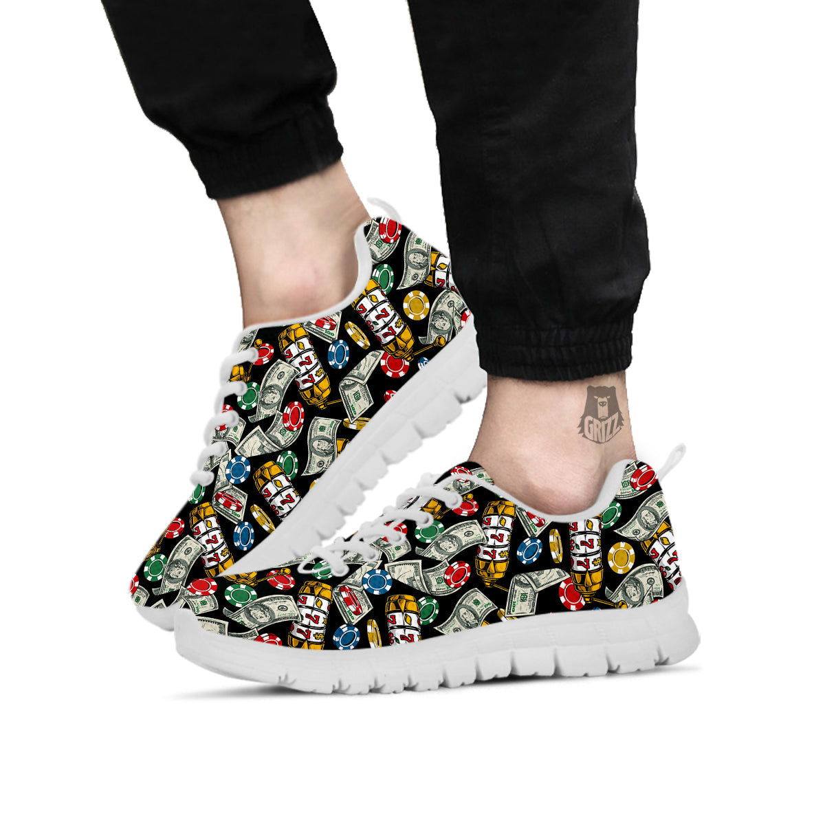 Slot Machines Casino Print Pattern White Sneaker-grizzshop